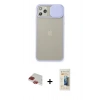 MARSİLYAN™- iPhone 11 Pro Max Kılıf Vadi Çizgi - Siyah 6D Mat Seramik Hayalet Nano Ekran Koruyucu + Pers Alüminyum Kamera Lens - KI
