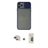 MARSİLYAN™- iPhone 11 Pro Max Kılıf Vadi Çizgi - Siyah 6D Mat Seramik Hayalet Nano Ekran Koruyucu + Pers Alüminyum Kamera Lens - KI