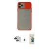 MARSİLYAN™- iPhone 11 Pro Max Kılıf Vadi Çizgi - Siyah 6D Mat Seramik Hayalet Nano Ekran Koruyucu + Pers Alüminyum Kamera Lens - SH