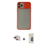 MARSİLYAN™- iPhone 11 Pro Max Kılıf Vadi Çizgi - Siyah 6D Mat Seramik Hayalet Nano Ekran Koruyucu + Pers Alüminyum Kamera Lens - KI