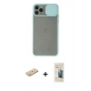 MARSİLYAN™- iPhone 11 Pro Max Kılıf Vadi Çizgi - Siyah 6D Mat Seramik Hayalet Nano Ekran Koruyucu + Renkli Kamera Lens Koruma Cam - SI