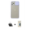 MARSİLYAN™- iPhone 11 Pro Max Kılıf Vadi Çizgi - Siyah 6D Mat Seramik Hayalet Nano Ekran Koruyucu + Kamera Lens Koruma Cam - SF