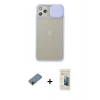 MARSİLYAN™- iPhone 11 Pro Max Kılıf Vadi Çizgi - Siyah 6D Mat Seramik Hayalet Nano Ekran Koruyucu + Shine Kamera Lens Koruma Cam - GD