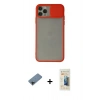 MARSİLYAN™- iPhone 11 Pro Max Kılıf Vadi Çizgi - Siyah 6D Mat Seramik Hayalet Nano Ekran Koruyucu + Shine Kamera Lens Koruma Cam - SH