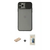 MARSİLYAN™- iPhone 11 Pro Max Kılıf Vadi Çizgi - Siyah 6D Mat Seramik Hayalet Nano Ekran Koruyucu + Renkli Kamera Lens Koruma Cam - TU