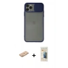 MARSİLYAN™- iPhone 11 Pro Max Kılıf Vadi Çizgi - Siyah 6D Mat Seramik Hayalet Nano Ekran Koruyucu + Renkli Kamera Lens Koruma Cam - TU