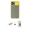 MARSİLYAN™- iPhone 11 Pro Max Kılıf Vadi Çizgi - Siyah 6D Mat Seramik Hayalet Nano Ekran Koruyucu + Renkli Kamera Lens Koruma Cam - TU