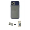 MARSİLYAN™- iPhone 11 Pro Max Kılıf Vadi Çizgi - Siyah 6D Mat Seramik Hayalet Nano Ekran Koruyucu + Rainbow Kamera Lens Koruma Cam - YL