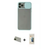 MARSİLYAN™- iPhone 11 Pro Max Kılıf Vadi Çizgi - Siyah 6D Mat Seramik Hayalet Nano Ekran Koruyucu + Rainbow Kamera Lens Koruma Cam - YL