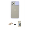 MARSİLYAN™- iPhone 11 Pro Max Kılıf Vadi Çizgi - Siyah 6D Mat Seramik Hayalet Nano Ekran Koruyucu + Yeşil Renkli Kamera Lens Koruma Cam