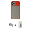 MARSİLYAN™- iPhone 11 Pro Max Kılıf Vadi Çizgi - Siyah 6D Mat Seramik Hayalet Nano Ekran Koruyucu + Rainbow Kamera Lens Koruma Cam - YL