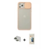 MARSİLYAN™- iPhone 11 Pro Max Kılıf Vadi Çizgi - Siyah 6D Mat Seramik Hayalet Nano Ekran Koruyucu + Yeşil Pers Alüminyum Kamera Lens