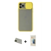 MARSİLYAN™- iPhone 11 Pro Max Kılıf Vadi Çizgi - Siyah 6D Mat Seramik Hayalet Nano Ekran Koruyucu + Rainbow Kamera Lens Koruma Cam - YL