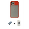 MARSİLYAN™- iPhone 11 Pro Max Kılıf Vadi Çizgi - Siyah Bilvis Hayalet Cam Ekran Koruyucu + Shine Kamera Lens Koruma Cam - GI