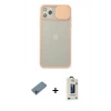 MARSİLYAN™- iPhone 11 Pro Max Kılıf Vadi Çizgi - Siyah Bilvis Hayalet Cam Ekran Koruyucu + Shine Kamera Lens Koruma Cam - GI