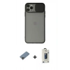 MARSİLYAN™- iPhone 11 Pro Max Kılıf Vadi Çizgi - Siyah Bilvis Hayalet Cam Ekran Koruyucu + Shine Kamera Lens Koruma Cam - GD