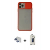 MARSİLYAN™- iPhone 11 Pro Max Kılıf Vadi Çizgi - Siyah Bilvis Hayalet Cam Ekran Koruyucu + Pers Alüminyum Kamera Lens - LT