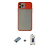 MARSİLYAN™- iPhone 11 Pro Max Kılıf Vadi Çizgi - Siyah Bilvis Hayalet Cam Ekran Koruyucu + Metal Kamera Lens Koruma Cam - MI