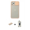 MARSİLYAN™- iPhone 11 Pro Max Kılıf Vadi Çizgi - Siyah Bilvis Hayalet Cam Ekran Koruyucu + Renkli Kamera Lens Koruma Cam - MI