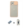 MARSİLYAN™- iPhone 11 Pro Max Kılıf Vadi Çizgi - Siyah Bilvis Hayalet Cam Ekran Koruyucu + Metal Kamera Lens Koruma Cam - AKYL