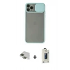 MARSİLYAN™- iPhone 11 Pro Max Kılıf Vadi Çizgi - Siyah Bilvis Hayalet Cam Ekran Koruyucu + Pers Alüminyum Kamera Lens - YL