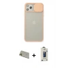 MARSİLYAN™- iPhone 11 Pro Max Kılıf Vadi Çizgi - Siyah Bilvis Hayalet Cam Ekran Koruyucu + Rainbow Kamera Lens Koruma Cam - GD