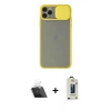 MARSİLYAN™- iPhone 11 Pro Max Kılıf Vadi Çizgi - Siyah Bilvis Hayalet Cam Ekran Koruyucu + Kamera Lens Koruma Cam - SF