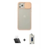 MARSİLYAN™- iPhone 11 Pro Max Kılıf Vadi Çizgi - Siyah Bilvis Hayalet Cam Ekran Koruyucu + Kamera Lens Koruma Cam - SF