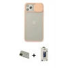MARSİLYAN™- iPhone 11 Pro Max Kılıf Vadi Çizgi - Siyah Bilvis Hayalet Cam Ekran Koruyucu + Rainbow Kamera Lens Koruma Cam - YL