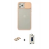 MARSİLYAN™- iPhone 11 Pro Max Kılıf Vadi Çizgi - Siyah Bilvis Hayalet Cam Ekran Koruyucu + Renkli Kamera Lens Koruma Cam - YL