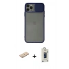 MARSİLYAN™- iPhone 11 Pro Max Kılıf Vadi Çizgi - Siyah Bilvis Hayalet Cam Ekran Koruyucu + Renkli Kamera Lens Koruma Cam - YL