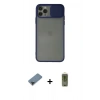 MARSİLYAN™- iPhone 11 Pro Max Kılıf Vadi Çizgi - Siyah Joko Magic 5D Hayalet Cam + Metal Kamera Lens Koruma Cam - SH