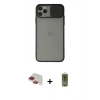 MARSİLYAN™- iPhone 11 Pro Max Kılıf Vadi Çizgi - Siyah Joko Magic 5D Hayalet Cam + Pers Alüminyum Kamera Lens - KI