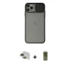 MARSİLYAN™- iPhone 11 Pro Max Kılıf Vadi Çizgi - Siyah Joko Magic 5D Hayalet Cam + Pers Alüminyum Kamera Lens - YL