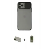 MARSİLYAN™- iPhone 11 Pro Max Kılıf Vadi Çizgi - Siyah Joko Magic 5D Hayalet Cam + Rainbow Kamera Lens Koruma Cam - YL