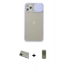 MARSİLYAN™- iPhone 11 Pro Max Kılıf Vadi Çizgi - Siyah Joko Magic 5D Hayalet Cam + Rainbow Kamera Lens Koruma Cam - YL