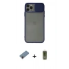 MARSİLYAN™- iPhone 11 Pro Max Kılıf Vadi Çizgi - Siyah Joko Magic 5D Hayalet Cam + Shine Kamera Lens Koruma Cam - PE