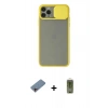 MARSİLYAN™- iPhone 11 Pro Max Kılıf Vadi Çizgi - Siyah Joko Magic 5D Hayalet Cam + Shine Kamera Lens Koruma Cam - PE