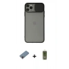 MARSİLYAN™- iPhone 11 Pro Max Kılıf Vadi Çizgi - Siyah Joko Magic 5D Hayalet Cam + Shine Kamera Lens Koruma Cam - PE