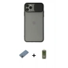 MARSİLYAN™- iPhone 11 Pro Max Kılıf Vadi Çizgi - Siyah Joko Magic 5D Hayalet Cam + Shine Kamera Lens Koruma Cam - SABE