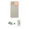 MARSİLYAN™- iPhone 11 Pro Max Kılıf Vadi Çizgi - Siyah Mat Seramik Nano Ekran Koruyucu + Gold Rainbow Kamera Lens Koruma Cam