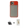 MARSİLYAN™- iPhone 11 Pro Max Kılıf Vadi Çizgi - Siyah Mat Seramik Nano Ekran Koruyucu + Kamera Lens Koruma Cam - SF
