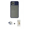 MARSİLYAN™- iPhone 11 Pro Max Kılıf Vadi Çizgi - Siyah Mat Seramik Nano Ekran Koruyucu + Pers Alüminyum Kamera Lens - LT