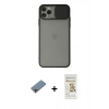 MARSİLYAN™- iPhone 11 Pro Max Kılıf Vadi Çizgi - Siyah Mat Seramik Nano Ekran Koruyucu + Shine Kamera Lens Koruma Cam - PE