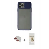 MARSİLYAN™- iPhone 11 Pro Max Kılıf Vadi Çizgi - Siyah Mat Seramik Nano Ekran Koruyucu + Pers Alüminyum Kamera Lens - KI