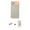 MARSİLYAN™- iPhone 11 Pro Max Kılıf Vadi Çizgi - Siyah Mat Seramik Nano Ekran Koruyucu + Renkli Kamera Lens Koruma Cam - YL