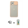 MARSİLYAN™- iPhone 11 Pro Max Kılıf Vadi Çizgi - Siyah Polymer Nano Ekran Koruyucu + Pers Alüminyum Kamera Lens - SH