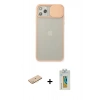 MARSİLYAN™- iPhone 11 Pro Max Kılıf Vadi Çizgi - Siyah Polymer Nano Ekran Koruyucu + Renkli Kamera Lens Koruma Cam - SI