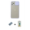 MARSİLYAN™- iPhone 11 Pro Max Kılıf Vadi Çizgi - Siyah Polymer Nano Ekran Koruyucu + Shine Kamera Lens Koruma Cam - MI