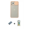 MARSİLYAN™- iPhone 11 Pro Max Kılıf Vadi Çizgi - Siyah Polymer Nano Ekran Koruyucu + Shine Kamera Lens Koruma Cam - SABE